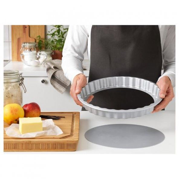 Tart-Turta-Kek Kalıbı Lame Renk MeridyenDukkan 31 Cm/1.8 Lt ,Yapışmaz Yüzey,Alüminyum - 3