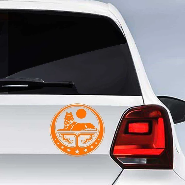 Çeçen Bayrak Amblemi Arması Sticker, Oto Etiket, Araç Çıkartma, Araba Tuning Aksesuar Turuncu
