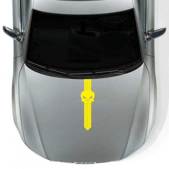 Kuru Kafa Sport Kaput Şerit Oto Sticker, Etiket, Araba, Aksesuar, Tuning, Modifiye Sarı