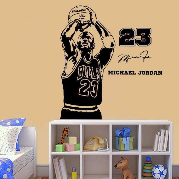 Basketbolcu 23 Numara Michael Jordan Dekoratif Duvar Sticker, Çıkartma