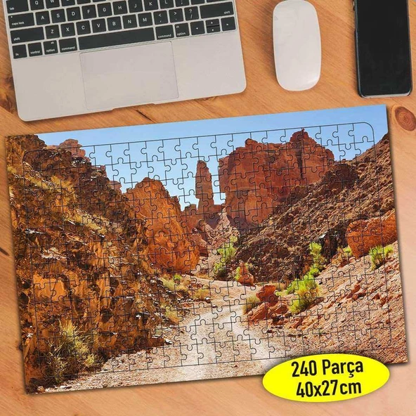 Kurak Toprak ve Kızıl Kayalıklar Doğa 240 Parça Puzzle Yapboz-81