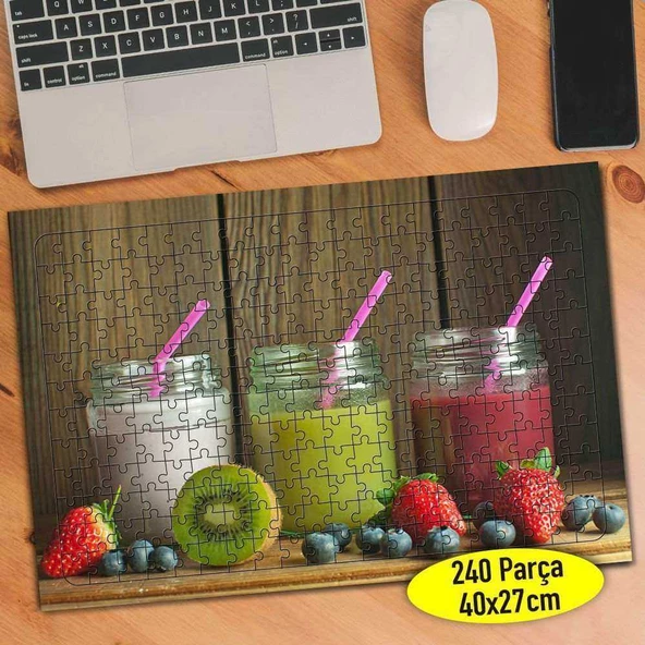 Smoothie Meyveli Soğuk İçecekler 240 Parça Puzzle Yapboz-792109