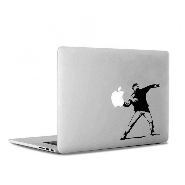 Banksy Holigan Siluet Mac Book Laptop Sticker, Etiket, Çıkartma