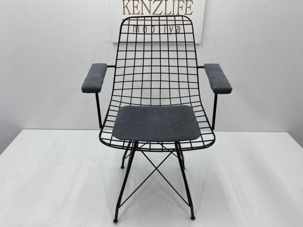 Knsz kafes tel sandalyesi 1 li mazlum syhantrasit kumaş kolçaklı ofis cafe bahçe mutfak