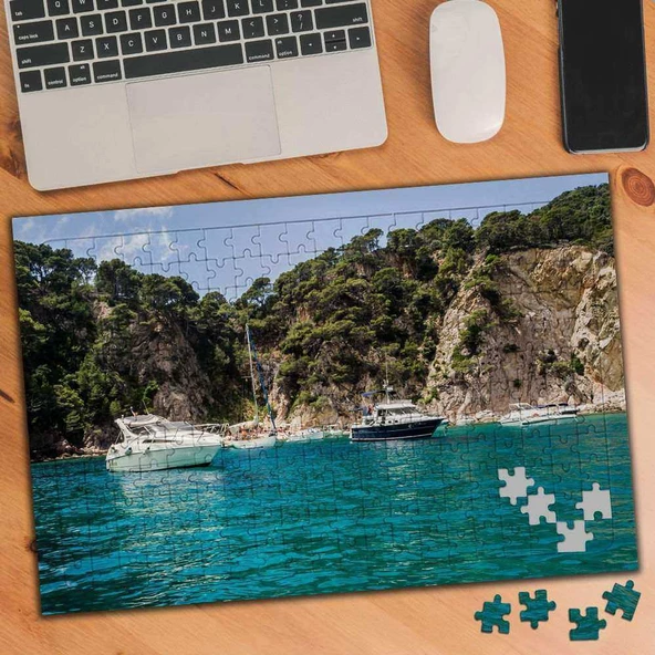 Tekneli Tatil Beldesi 240 Parça Puzzle Yapboz Tablo-114497436