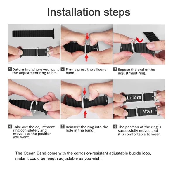 Gpack Apple Watch SE 44mm Kordon Yeni Dizayn Silikon HS05 - Resim 2