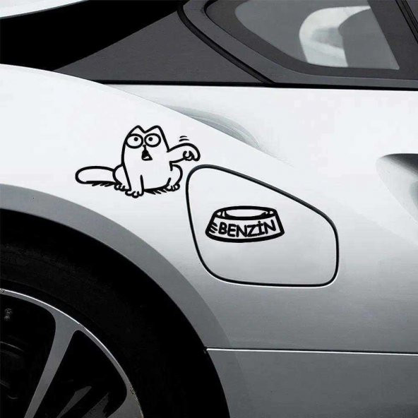 Kedi Benzin Yakıt Depo Kapak Sticker, Araba, Oto, Etiket, Tuning, Aksesuar, Modifiye, Arma,