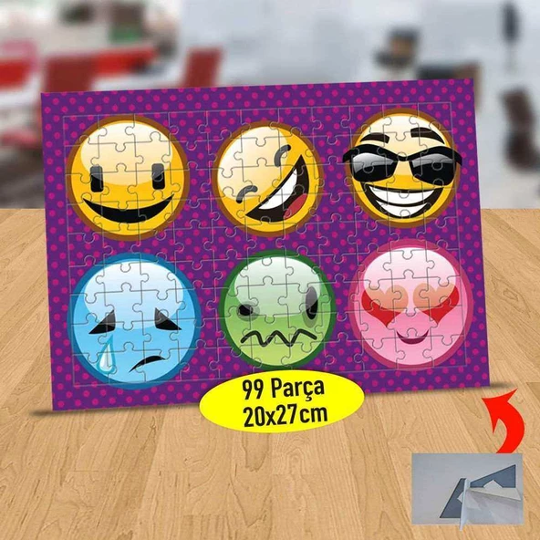 Cool Emoji Surat İfadeleri 99 Parça Puzzle Yapboz Tablo-635