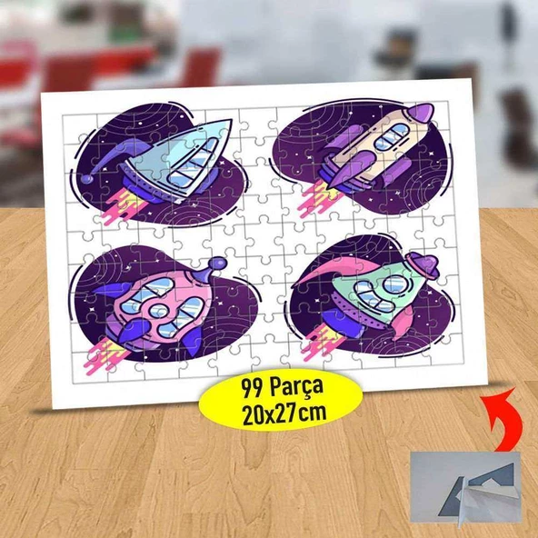 Uzaya Giden Roket 99 Parça Puzzle Yapboz Tablo-23-2147920073