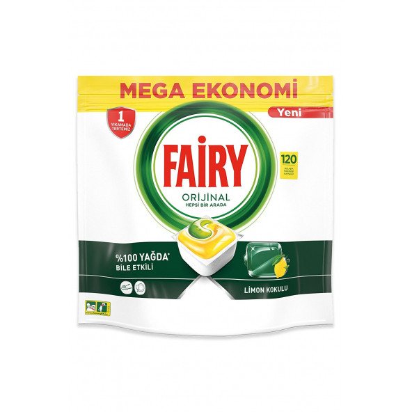 Fairy Hepsi Bir Arada Limon 120 Adet Bulaşık Makinesi Kapsülü - 7