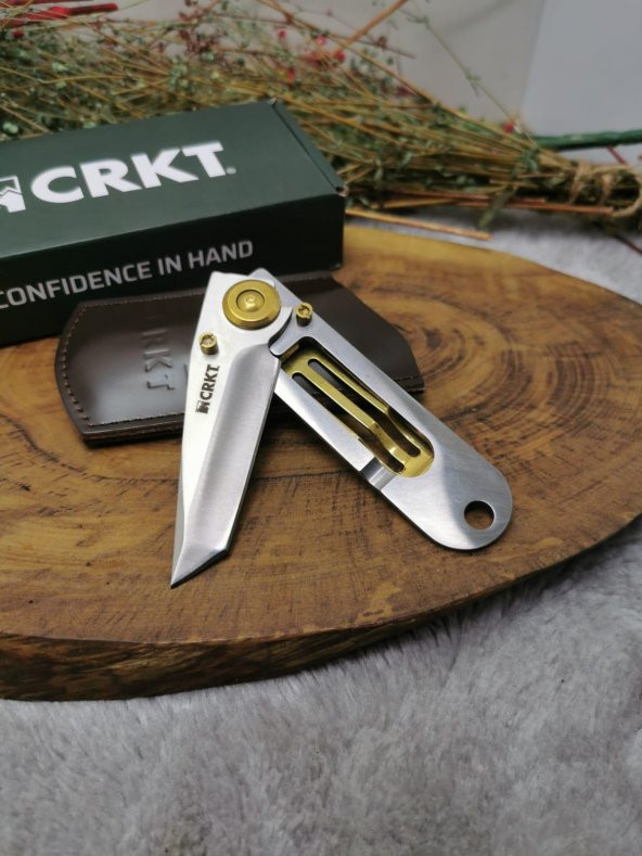 18 cm orjinal crkt marka 5500 efsane polat çakı özel %100 hakiki deri kılıflı