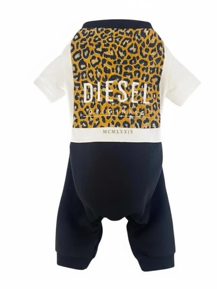 Diesel Leo Leopar Desenli Penye Köpek Tulum | Tüy Dökülmesini Azaltmaya Yardımcı | Küçük Irklar İçin Premium Köpek Kıyafeti - Resim 4