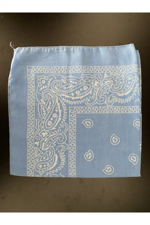 Etnik Desen Bandana Buz Mavisi - 1