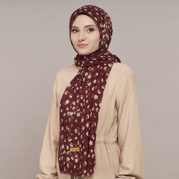 sinem çiçek desen tülbent şal