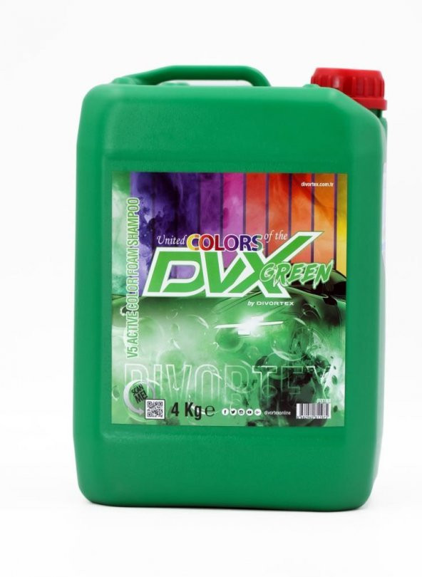 Divortex V5 Aktif Renkli Köpük Şampuan Yeşil 4 kg
