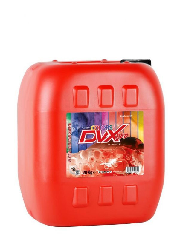 Divortex V5 Aktif Renkli Köpük Şampuan Kırmızı 20 kg