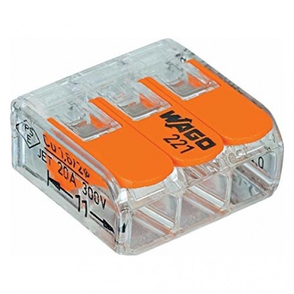 WAGO 221-413 BUAT KLEMENSİ TIRNAKLI 3x4 mm2