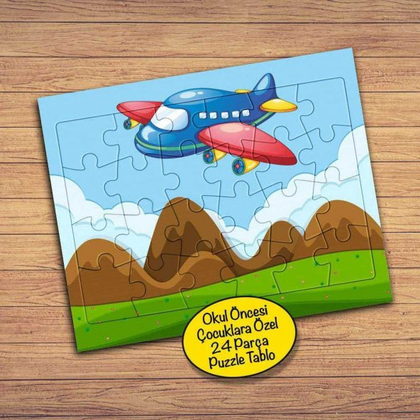 Uçan Uçak 24 Parça Çocuklara Özel Yapboz Tablo-308-21400