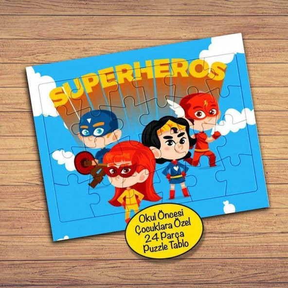 Süper Küçük Kahramanlar 24 Parça Çocuklara Özel Yapboz Tablo-513