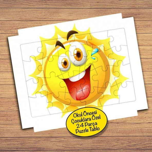 Gülümseyen Mutlu Güneş 24 Parça Çocuklara Özel Yapboz Tablo-17824
