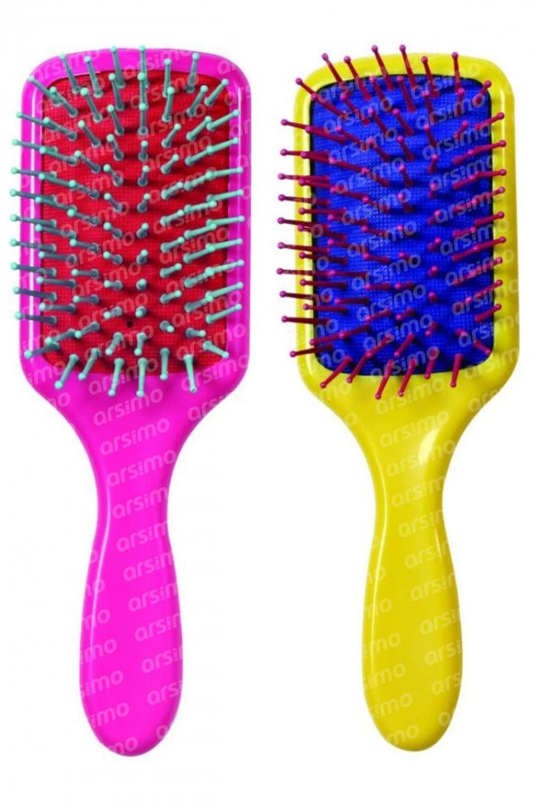Renkli Saç Fırçası | Renkli Dikdörtgen Saç Açma Tarama Fırçası 18 cm