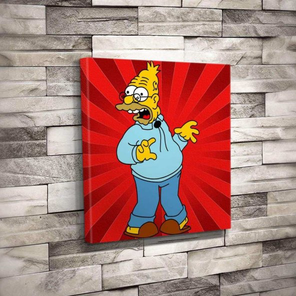 Grandpa Simpson Hayali Karakter Dekoratif Kanvas Tablo 50x50cm-GSN1