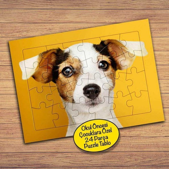 Sevimli Hayvan - Köpek Çocuklara Özel Puzzle Yapboz Tablo-64825