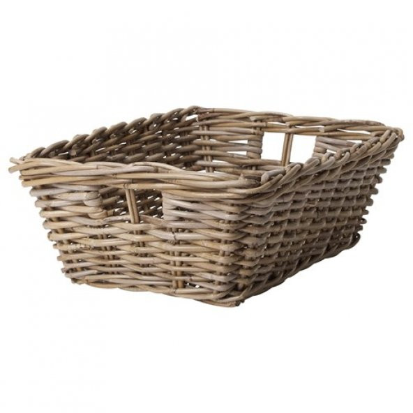 Rattan Sepet Ölçü 36x51x17 cm MeridyenDukkan Gri Renk El Yapım Sepet,Kutu,Düzenleyici