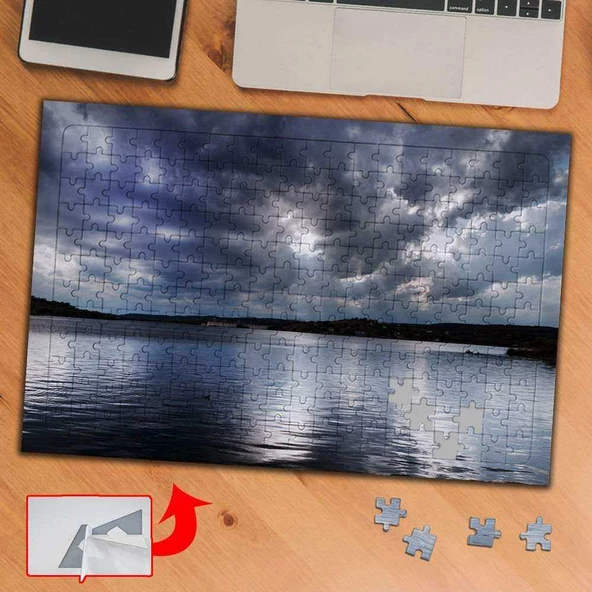 Kara Bulutlu Hava,Deniz 240 Parça Puzzle Yapboz Tablo-434252 - 1