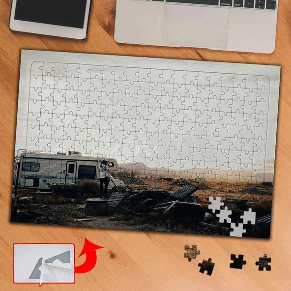 Karavanla Kamp, Gezi, Doğa 240 Parça Puzzle Yapboz Tablo-s458