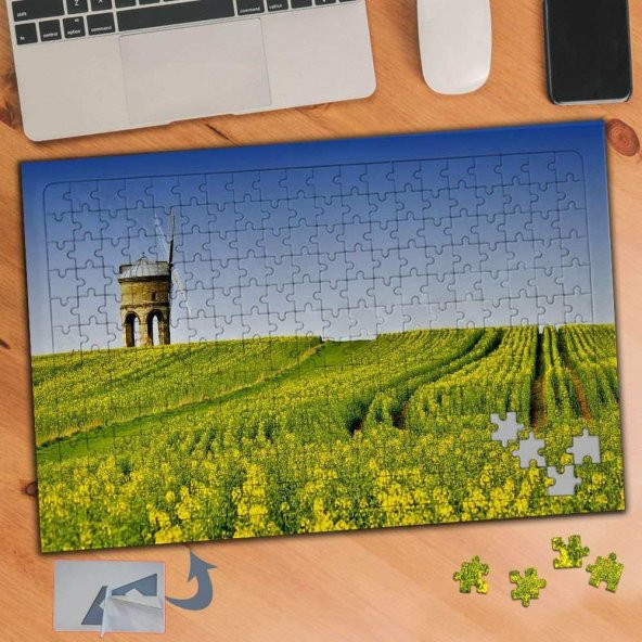Yeşil Tarla - Tabiat Manzarası 240 Parça Puzzle Yapboz Tablo-906