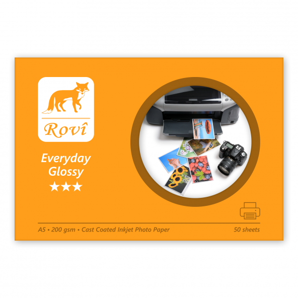 Rovi Everyday Parlak Fotoğraf Kağıdı 200Gsm 50Yp A5