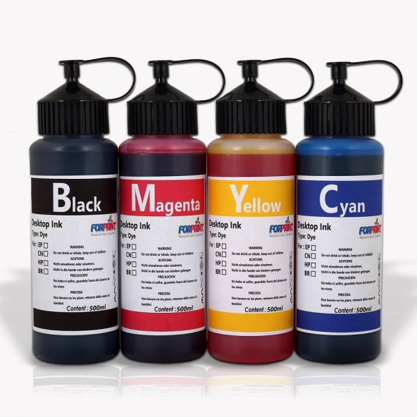 Canon Bitmeyen Kartuşlu Yazıcı Mürekkebi 4X500Ml 4 Renk ürün görseli 1