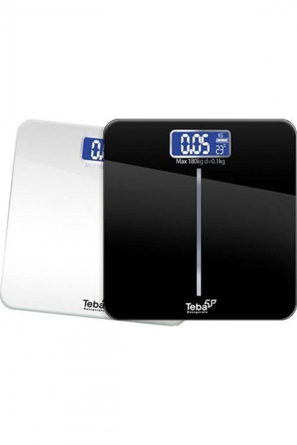 Teba Kalem Pilli Siyah /beyaz Cam Dijital Banyo Baskülü Tartı Led Ekranlı Tbb-880 - 2