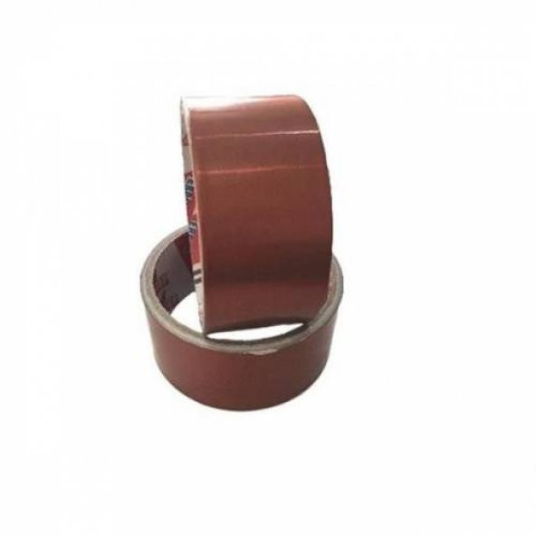 2 ADET KAHVERENGİ YANMAZ BORU BANDI ALİMİNYUM BANT UYUYAN SOBA SIZDIRMAZ FOLYO BANT - 2