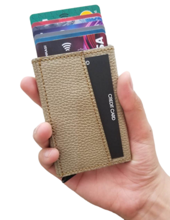 Minimalist Secrid Otomatik Mekanizmalı Metal RFID Engelleyici Kartlık