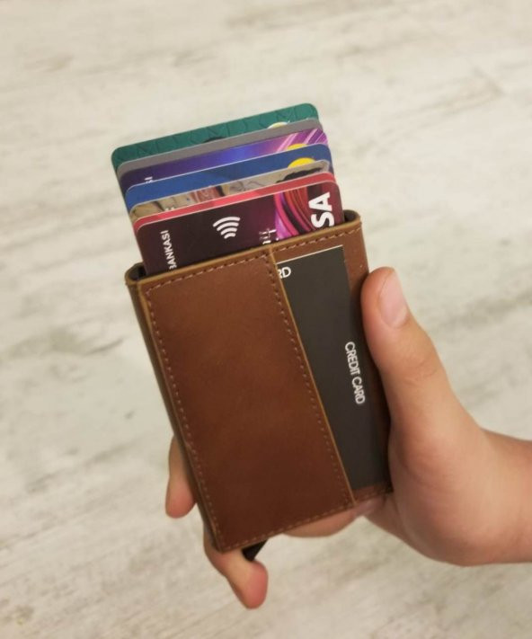 Minimalist Secrid Otomatik Mekanizmalı Metal RFID Engelleyici Kartlık - 2