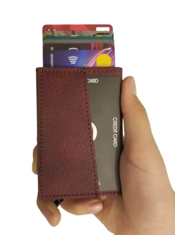 Minimalist Secrid Otomatik Mekanizmalı Metal RFID Korumalı Kredi Kartlık