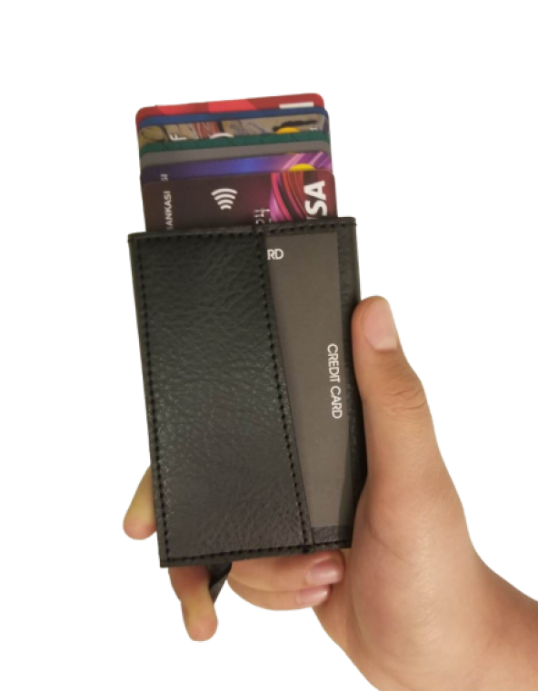 Minimalist Secrid Otomatik Mekanizmalı Metal RFID Korumalı Kredi Kartlık - 2