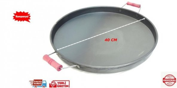 40 cm derin saplı kavurma ızgara bazlama börek sacı 1.5 mm kalın kalite sac - 2