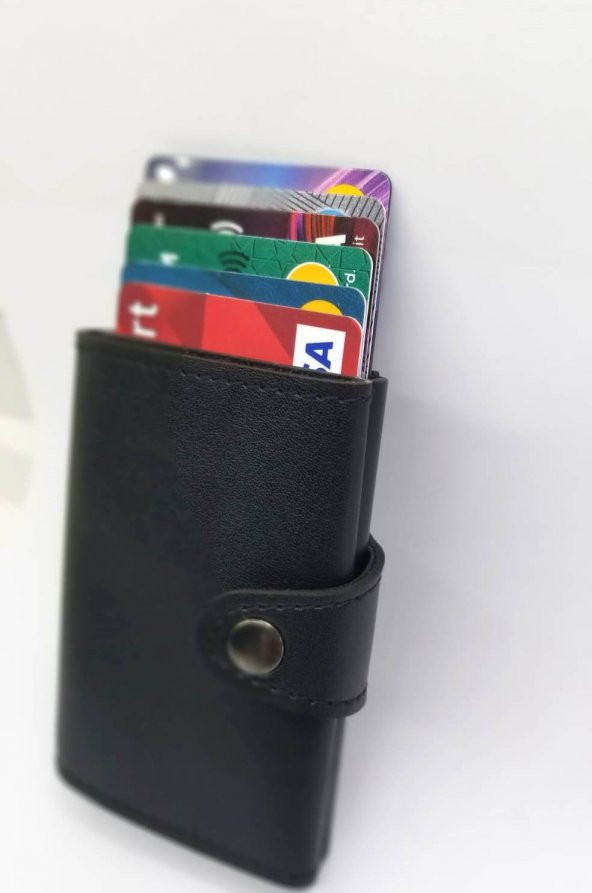 Minimalist Otomatik Mekanizmalı Para Bölmeli Cüzdan Kartlık RFID Korumalı - 2