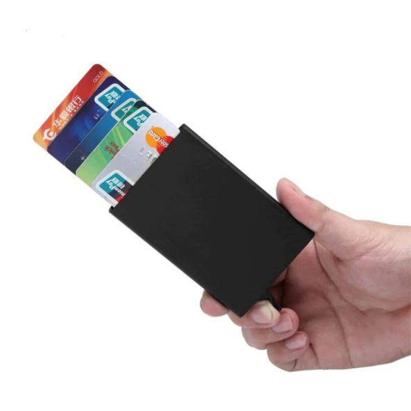 Minimalist Secrid Otomatik Mekanizmalı Metal Kredi Kartlık RFID Korumalı - 2