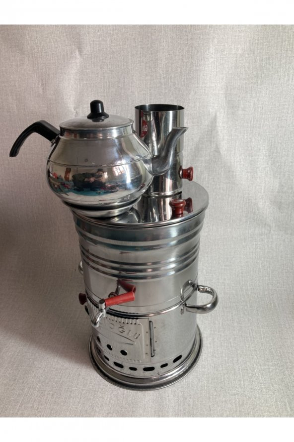 Zarif Semaver Demlik Dahil- Odun Semaveri Demlik Hediyeli-tek Musluk Semaver - 2