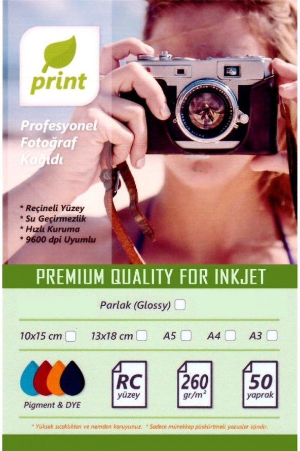 Epson L386 Fotoğraf Kağıdı Premium Parlak 260 Gr 10x15 50 Yaprak