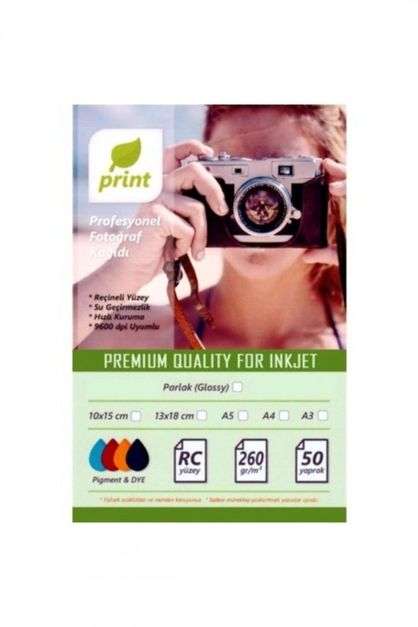 Print Fotoğraf Kağıdı 50 Yaprak Parlak A4 260 Gr