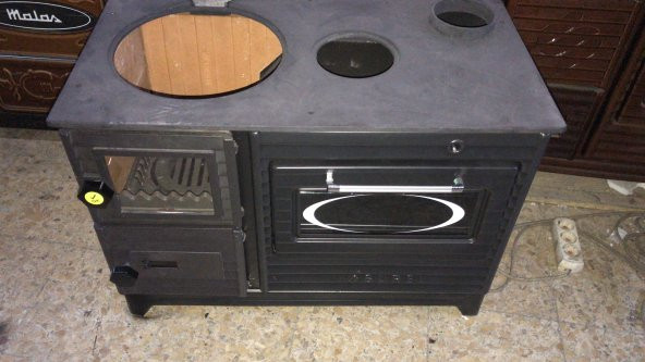 Sürel 5238 çağlayan Ateş tuğlalı fırınlı uyuyan camlı kuzine soba odun kömür sobası - 2