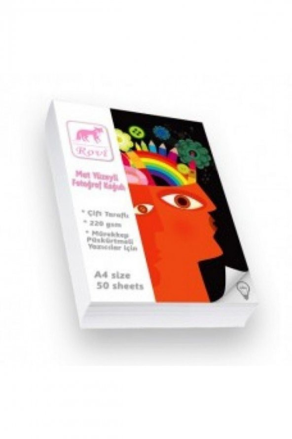 Fineart Mat Çift Taraflı Fotoğraf Kağıdı  220gsm  50yp  A4 ürün görseli 1