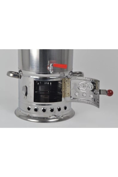 Zarif İş Krom Odunlu Kömürlü Demlikli 3.5 L Semaver - 3