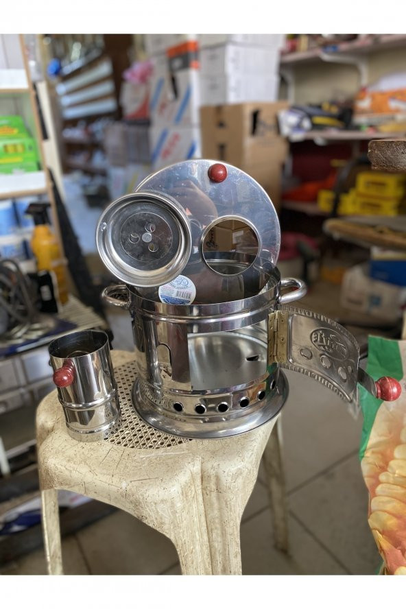 Zarif Odunlu çift musluk piknik Semaver - 3