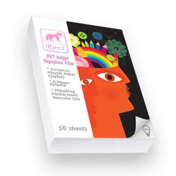 Inkjet için Sticker Yarı Şeffaf Film Etiket Pet -0.08Mm-20 Adet 21 x 30 A4 - Resim 3